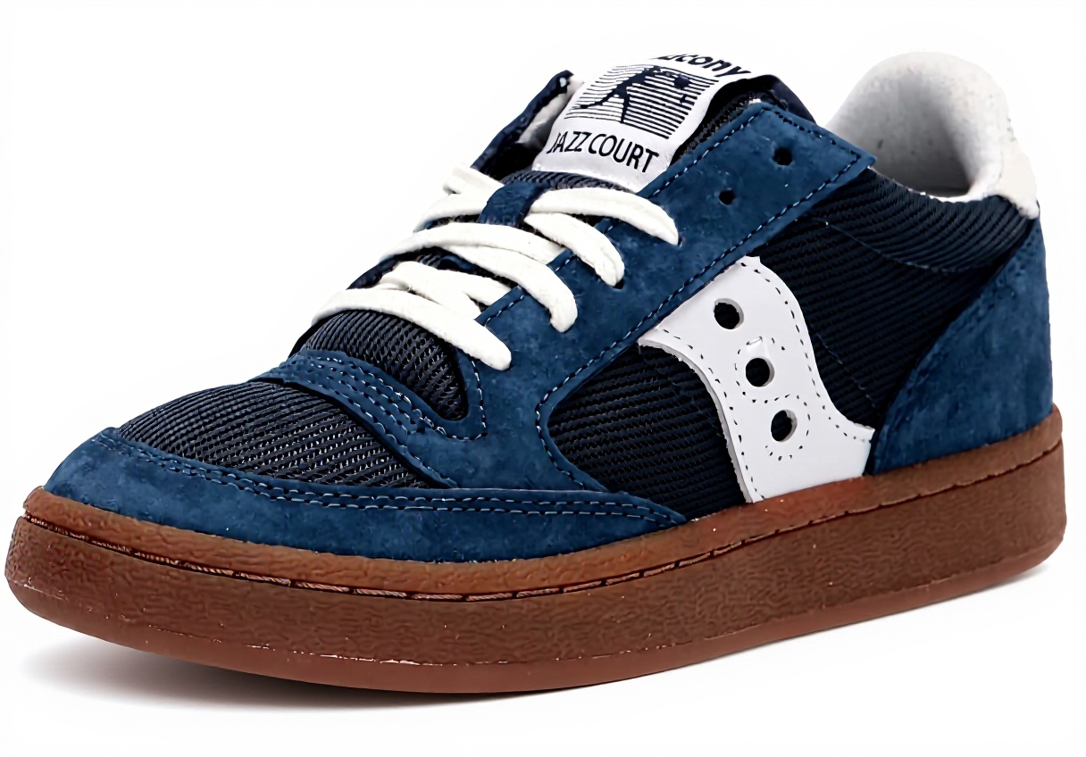 Saucony Jazz Court Sneaker Uomo Bianco posizionate su marciapiede urbano