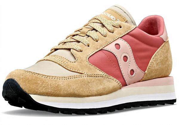 Saucony Jazz Triple Sneaker Donna Beige Rosa Casual