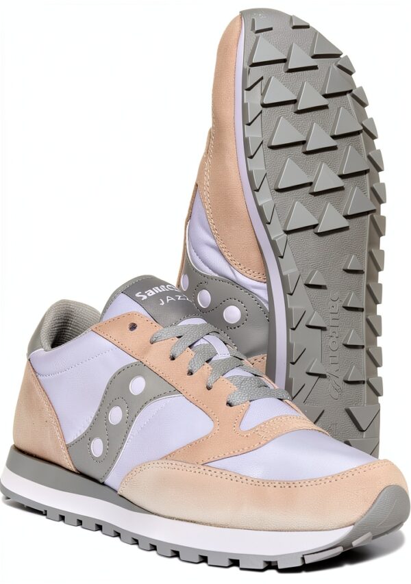 Saucony Jazz Original-38.5 Sneaker Donna in Pelle Scamosciata Grigio-4