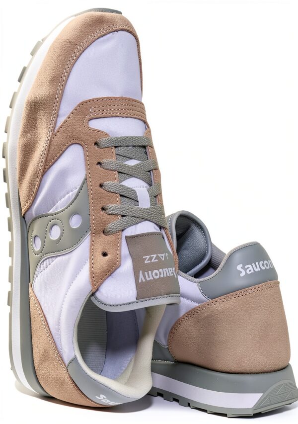 Saucony Jazz Original-38.5 Sneaker Donna in Pelle Scamosciata Grigio-3